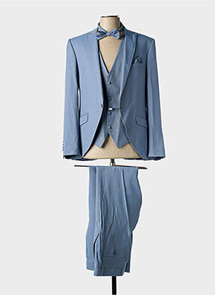 Costume de cérémonie fermeture zippée sous rabat boutonné bleu ADIMO homme