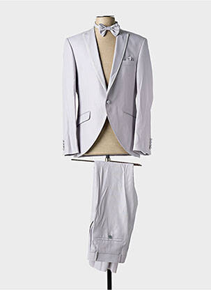Costume de cérémonie fermeture zippée sous rabat boutonné gris ADIMO homme