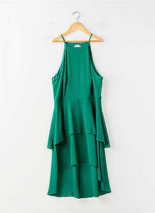 Robe mi-longue coupe fluide sans manche vert NINA LOO femme