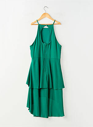 Robe mi-longue coupe fluide sans manche vert NINA LOO femme