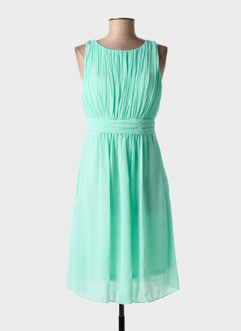 Robe mi-longue tissage crêpe sans manche vert CHARM'S femme
