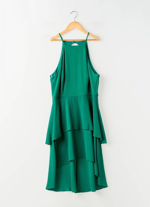 Robe mi-longue coupe fluide sans manche vert NINA LOO femme