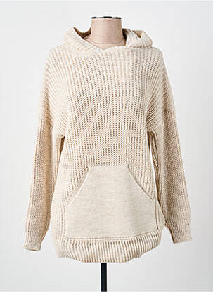 Pull coupe droite manches longues beige COULEURS DU TEMPS femme