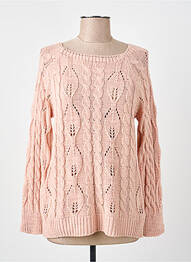Pull col rond manches longues rose COULEURS DU TEMPS femme