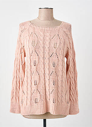 Pull col rond manches longues rose COULEURS DU TEMPS femme