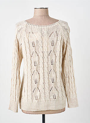 Pull coupe droite manches longues beige COULEURS DU TEMPS femme