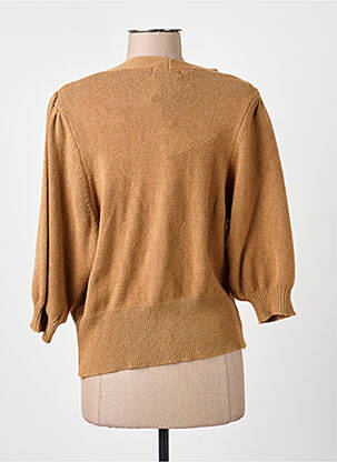 Gilet manches longues manches 3/4 marron COULEURS DU TEMPS femme