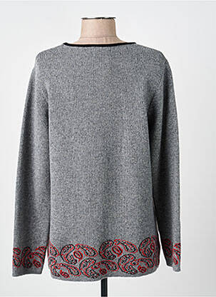 Pull coupe droite manches longues gris GUY DUBOUIS femme