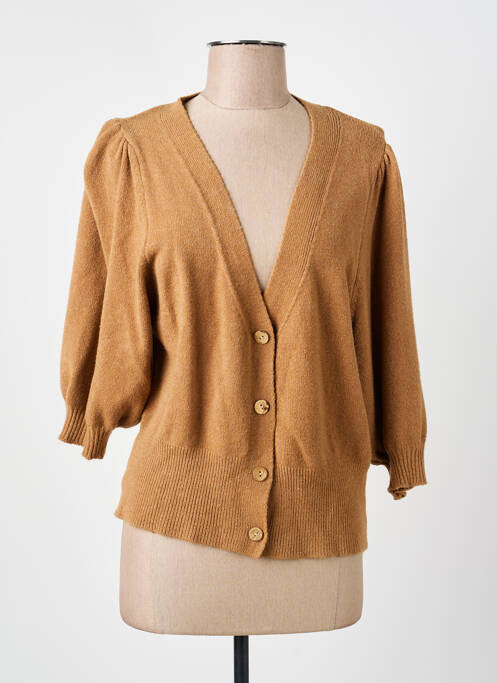 Gilet manches longues marron COULEURS DU TEMPS femme