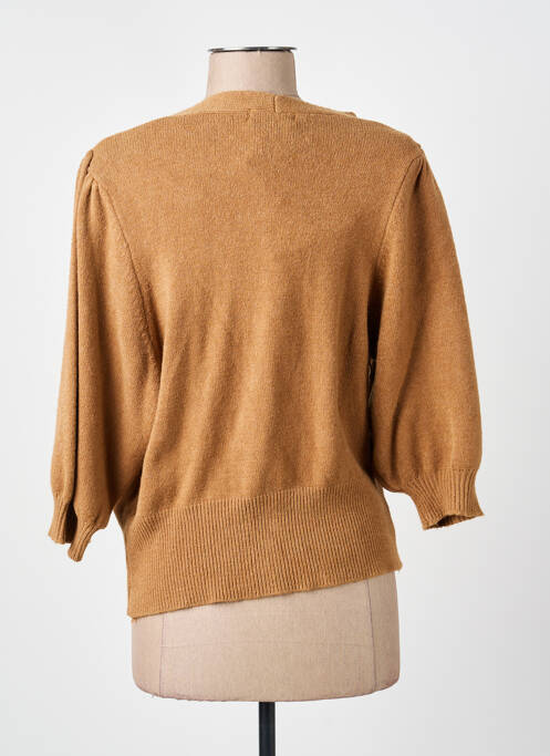 Gilet manches longues marron COULEURS DU TEMPS femme