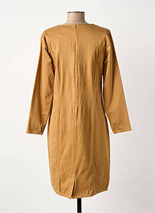 Robe mi-longue manches longues manches longues marron GUY DUBOUIS femme
