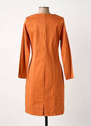 Robe mi-longue manches longues manches longues orange GUY DUBOUIS femme
