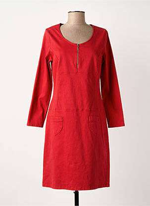 Robe mi-longue manches longues manches longues rouge GUY DUBOUIS femme