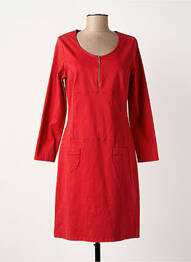 Robe mi-longue manches longues manches longues rouge GUY DUBOUIS femme