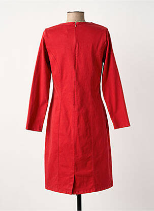 Robe mi-longue manches longues manches longues rouge GUY DUBOUIS femme