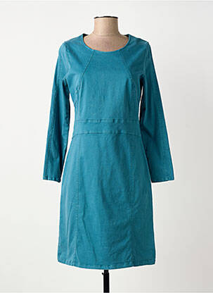 Robe mi-longue manches longues manches longues bleu GUY DUBOUIS femme