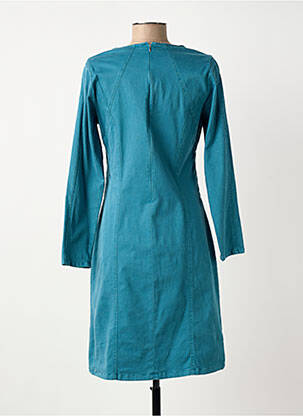 Robe mi-longue manches longues manches longues bleu GUY DUBOUIS femme