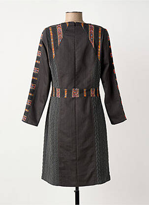 Robe mi-longue manches longues manches longues gris MERI & ESCA femme