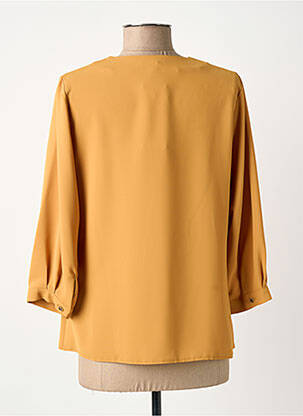 Blouse tissage popeline manches 3/4 jaune GREGORY PAT femme