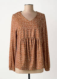 Blouse imprimé fantaisie manches longues marron MERI & ESCA femme