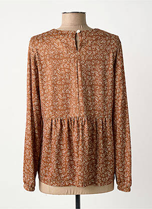 Blouse tissage popeline manches longues marron MERI & ESCA femme