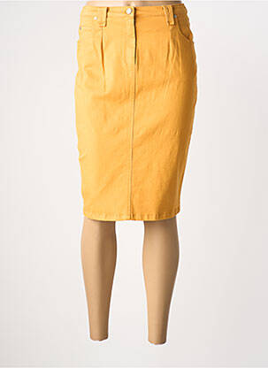 Jupe mi-longue stretch jaune GUY DUBOUIS femme