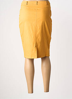 Jupe mi-longue stretch jaune GUY DUBOUIS femme