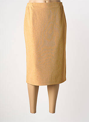 Jupe mi-longue coupe droite jaune GUY DUBOUIS femme