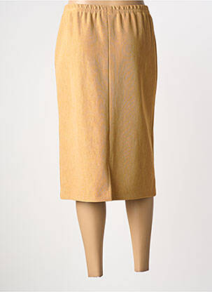 Jupe mi-longue stretch jaune GUY DUBOUIS femme