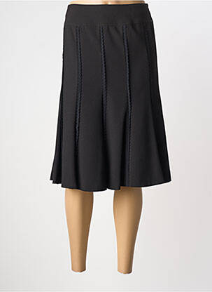 Jupe mi-longue coupe droite noir GUY DUBOUIS femme