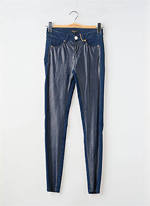 Pantalon slim tissage enduit taille normale bleu MORGAN femme