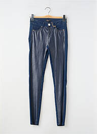 Pantalon slim tissage enduit taille normale bleu MORGAN femme