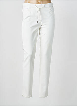Pantalon slim taille élastique taille normale blanc FRANK WALDER femme
