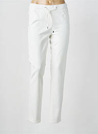 Pantalon slim taille élastique taille normale blanc FRANK WALDER femme