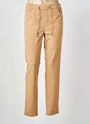 Pantalon slim taille élastique taille normale beige FRANK WALDER femme