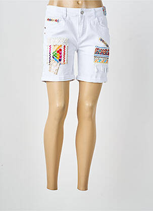 Short tissage denim taille normale blanc PLACE DU JOUR femme