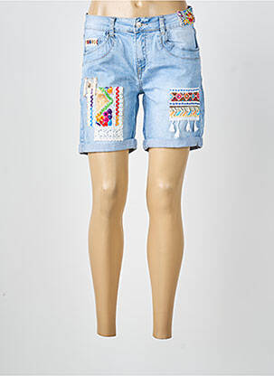 Short tissage denim taille normale bleu PLACE DU JOUR femme