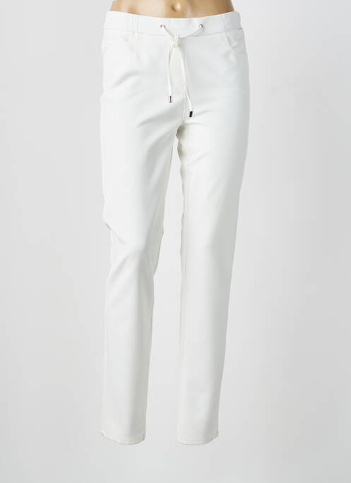 Pantalon slim taille élastique taille normale blanc FRANK WALDER femme