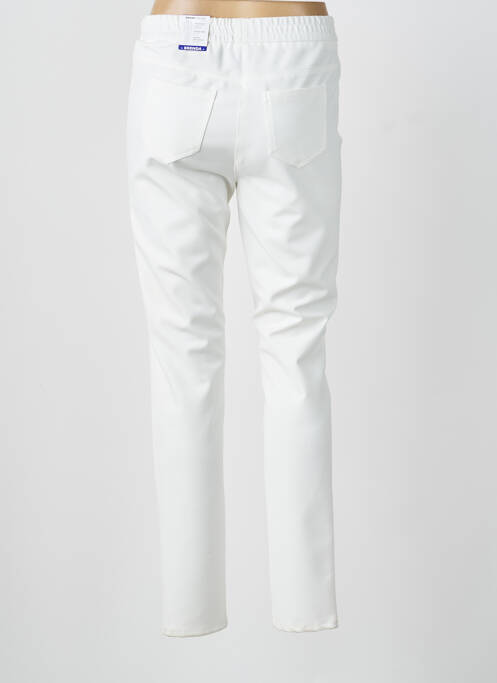Pantalon slim taille élastique taille normale blanc FRANK WALDER femme