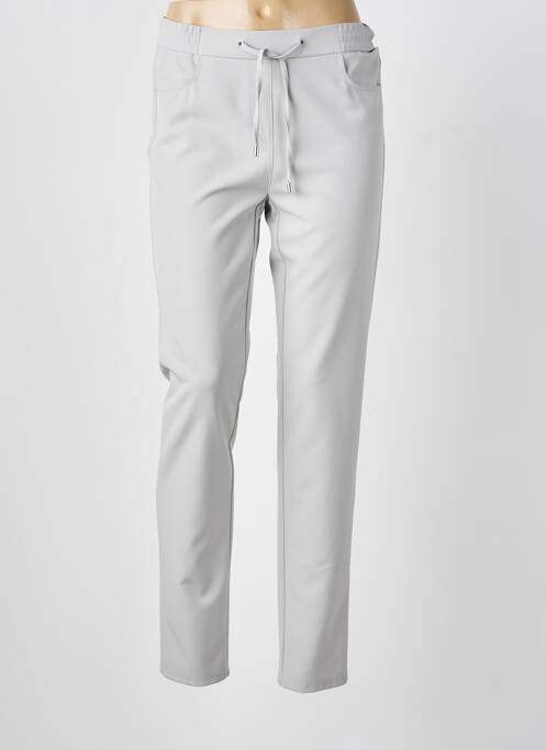 Pantalon slim taille élastique taille normale gris FRANK WALDER femme