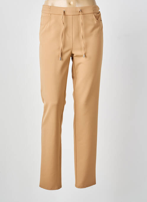 Pantalon slim taille élastique taille normale beige FRANK WALDER femme