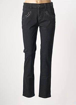 Jeans coupe slim stretch taille normale noir ANNA MONTANA femme