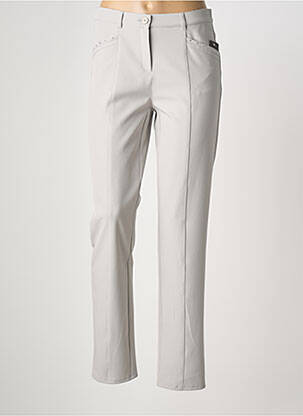 Pantalon droit stretch taille normale gris FRANK WALDER femme