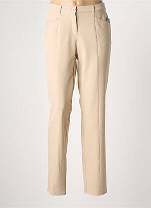 Pantalon droit stretch taille normale beige FRANK WALDER femme