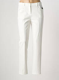 Pantalon droit stretch taille normale blanc FRANK WALDER femme