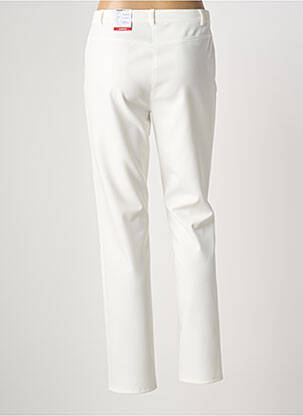 Pantalon droit stretch taille normale blanc FRANK WALDER femme
