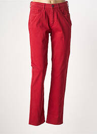 Pantalon droit stretch taille normale rouge GUY DUBOUIS femme