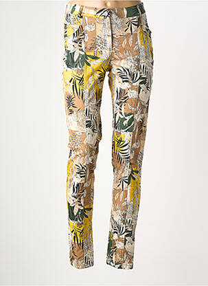 Pantalon slim tissage popeline taille normale jaune MERI & ESCA femme