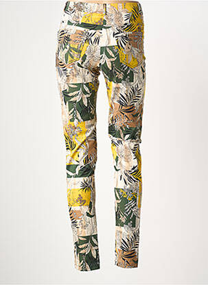 Pantalon slim tissage popeline taille normale jaune MERI & ESCA femme