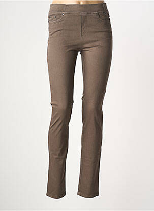 Pantalon slim taille élastique taille normale marron ANNA MONTANA femme